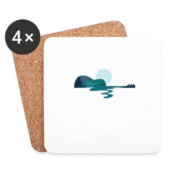 Guitar Lake Shadow Guitarist Lover Music - Coasters (set of 4) - white - Front