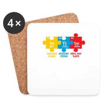 Autism Awareness elements - Coasters (set of 4) - white - Front