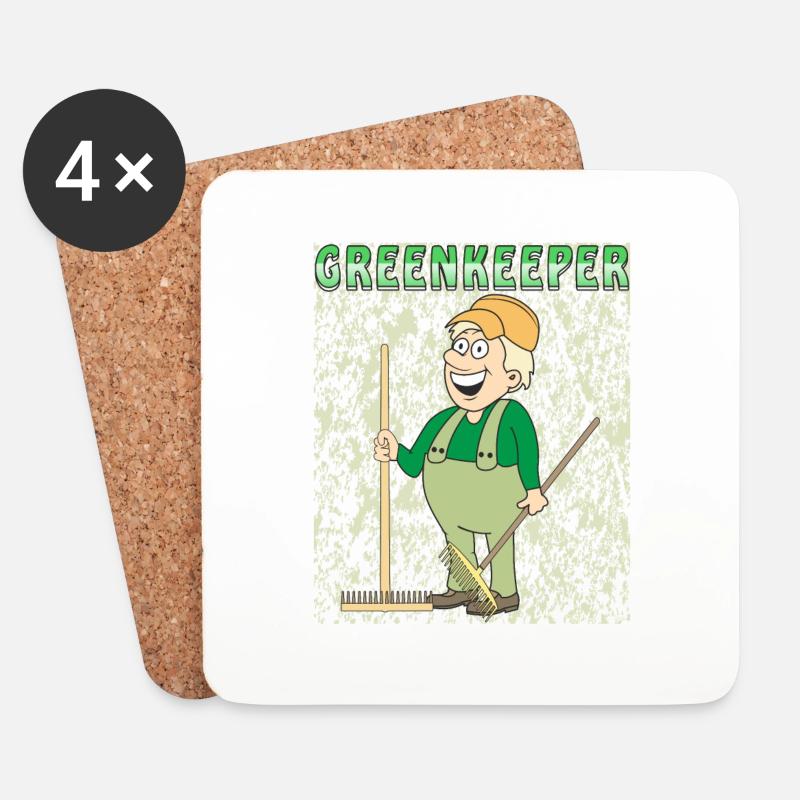 MENSCH COMIC GREENKEEPER - Untersetzer (4er-Set) - Weiß