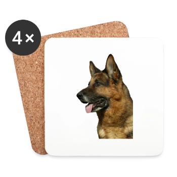 Portrait Berger allemand - Dessous de verre (lot de 4) - blanc - Devant