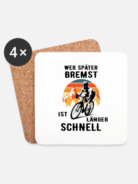 Rennrad Fahrradfahrer Retro Geschenk - Untersetzer (4er-Set) - Weiß