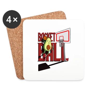 Basketball Avocado Dunk Tshirt - Dessous de verre (lot de 4) - blanc - Devant