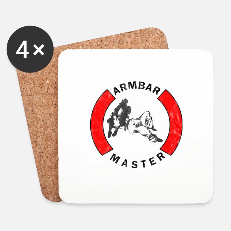 Armbar - BJJ - Untersetzer (4er-Set) - Weiß