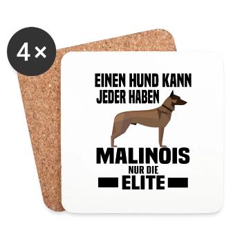 Belgian Malinois Agility Schutzhund - Untersetzer (4er-Set) - Weiß - Vorne