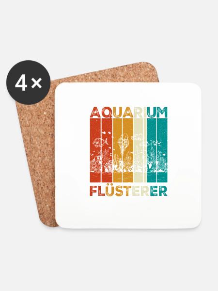 Aquarianer Aquarium lustige Sprüche - Untersetzer (4er-Set) - Weiß