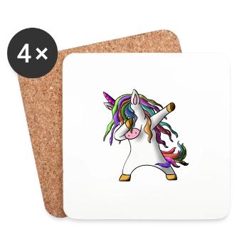 Dabbing Unicorn Dabbendes Unicorn Gift Magical - Coasters (set of 4) - white - Front