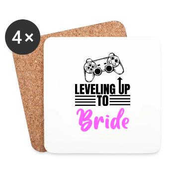 Leveling UpTo Bride - Untersetzer (4er-Set) - Weiß - Vorne