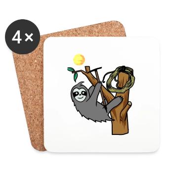 Faultier Wildnis Wildtier sportlich klettern - Untersetzer (4er-Set) - Weiß - Vorne