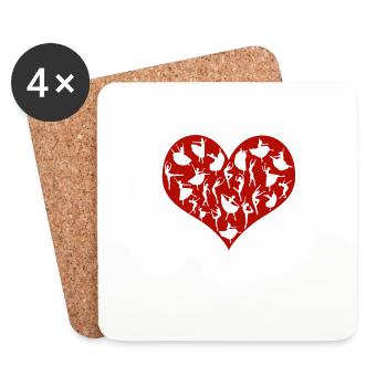 Danse d’amour Danseur de ballet cute heart dance - Dessous de verre (lot de 4) - blanc - Devant