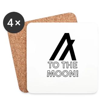 algorand À La Lune Crypto algo Altcoin - Dessous de verre (lot de 4) - blanc - Devant