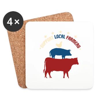 Support Your Local Farmers Pride - Untersetzer (4er-Set) - Weiß - Vorne