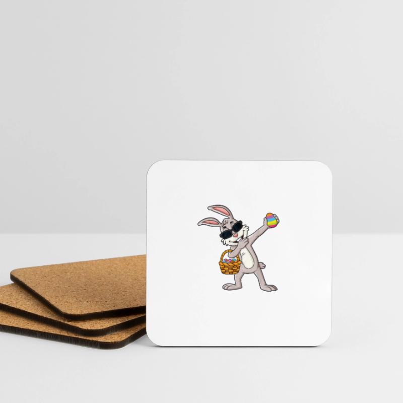 Easter Easter Happy Easter Easter Eggs Dabbing Coasters (set of 4)
