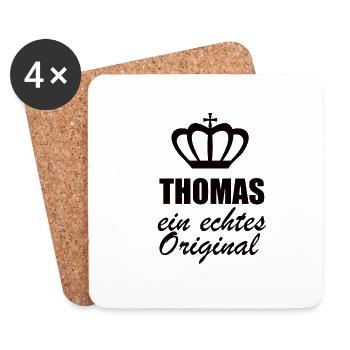 Thomas NameVorname Geschenk - Untersetzer (4er-Set) - Weiß - Vorne