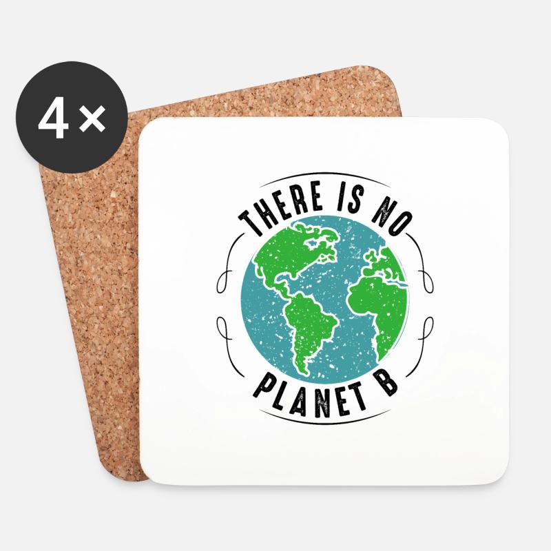 There is NO Planet B - Untersetzer (4er-Set) - Weiß