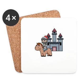 Mittelalter Ritter Burg Krieger - Untersetzer (4er-Set) - Weiß - Vorne