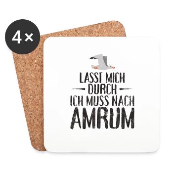 Lasst mich durch ich muss nach Amrum Möwe - Untersetzer (4er-Set) - Weiß - Vorne