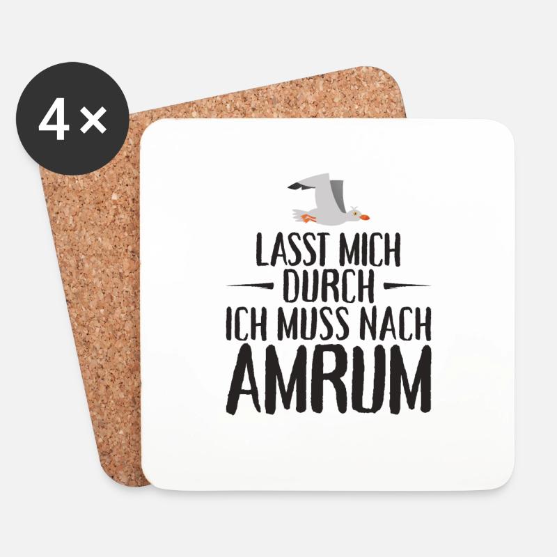 Lasst mich durch ich muss nach Amrum Möwe - Untersetzer (4er-Set) - Weiß