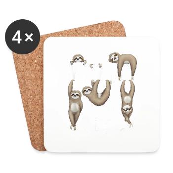 Paresseux Paresseux Nope - Dessous de verre (lot de 4) - blanc - Devant