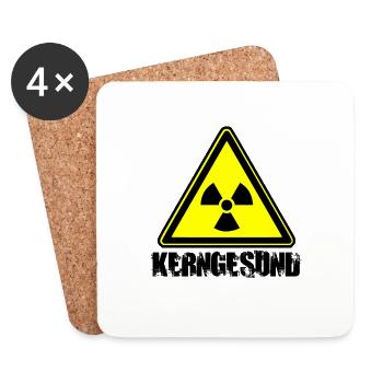 Kerngesund Radioaktiv Strahlung Geschenk Lustig - Untersetzer (4er-Set) - Weiß - Vorne