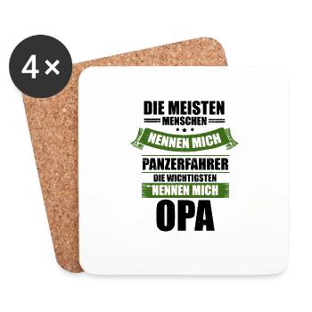 Papa der Panzerfahrer Panzer Armee - Untersetzer (4er-Set) - Weiß - Vorne