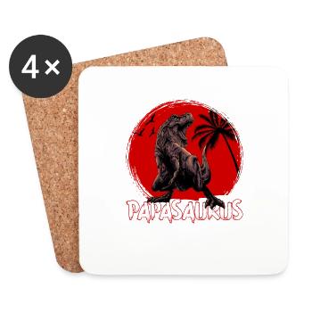 Dino Papa Papasaurus - Dessous de verre (lot de 4) - blanc - Devant
