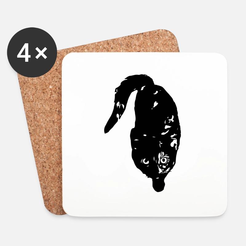 Coco-Katze - Untersetzer (4er-Set) - Weiß