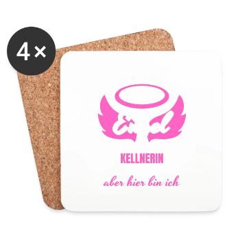 Kellnerin Engel - Untersetzer (4er-Set) - Weiß - Vorne
