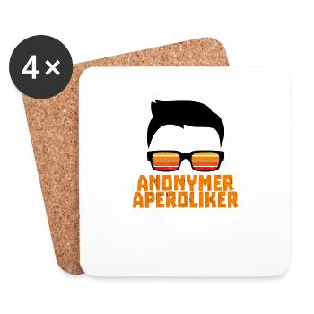 Anonyme Aperoliker Herren Motiv Strandoutfit - Untersetzer (4er-Set) - Weiß - Vorne