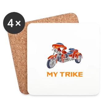 TRIKE MOTORCYCLE: My Trike - Untersetzer (4er-Set) - Weiß - Vorne