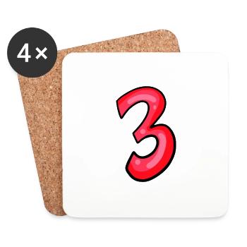 3 - Dessous de verre (lot de 4) - blanc - Devant