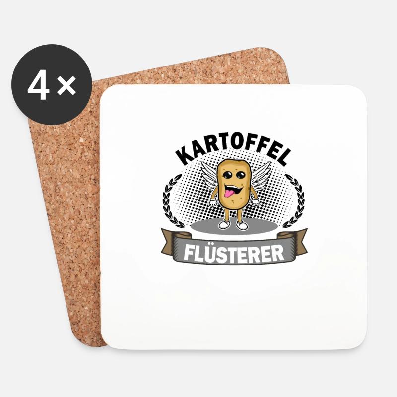 Kartoffel - Untersetzer (4er-Set) - Weiß