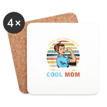 Mothers day mom mom mom cool mom - Coasters (set of 4) - white - Front