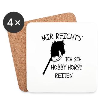 Mir reichts ich geh Hobby horse reiten - Untersetzer (4er-Set) - Weiß - Vorne