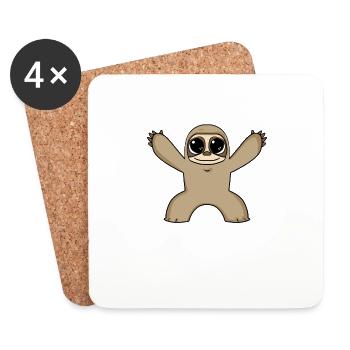 Baby Sloth Embrace - Coasters (set of 4) - white - Front