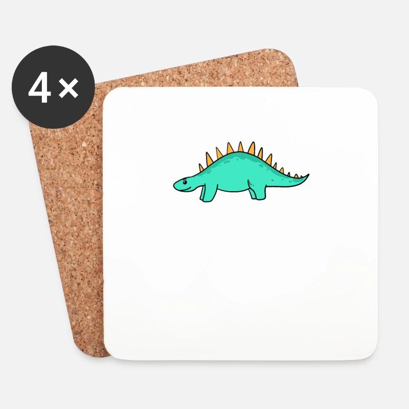 Dinosaurier - Untersetzer (4er-Set) - Weiß