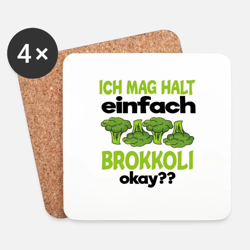 Brokkoli - Untersetzer (4er-Set) - Weiß