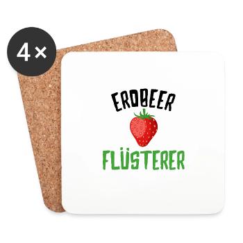 Erdbeeren - Untersetzer (4er-Set) - Weiß - Vorne