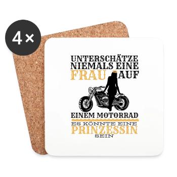 Prinzessin Motorrad - Untersetzer (4er-Set) - Weiß - Vorne