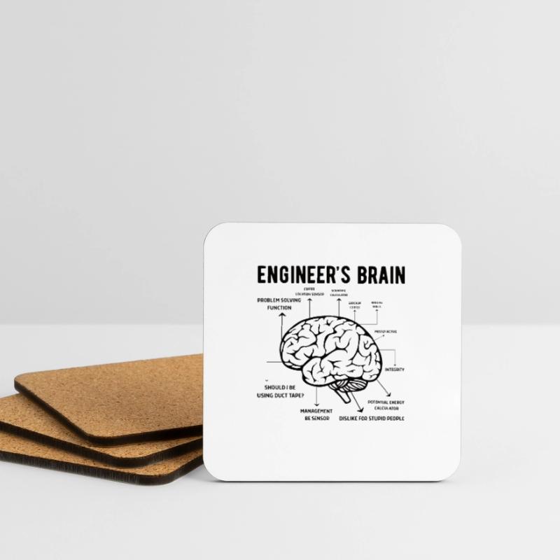 Engineer Brain Mechanical Engineering Electrical Engineering Math Coasters (set of 4)