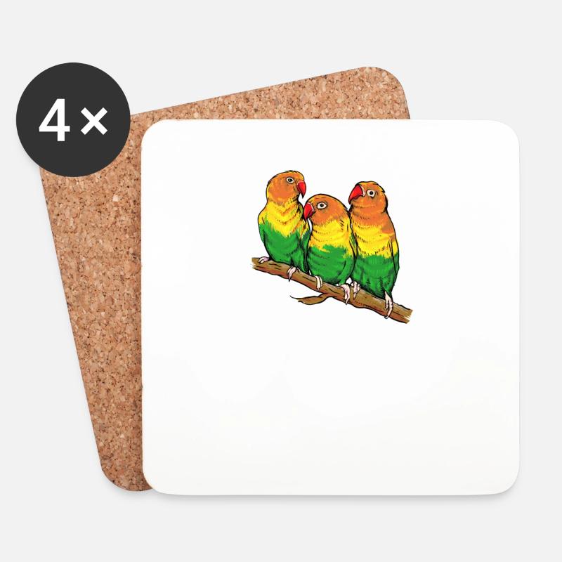 Agaproniden Hausvogel Haustier für Vogel Halter - Untersetzer (4er-Set) - Weiß