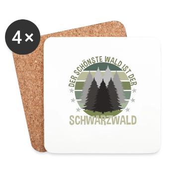 Schwarzwald Trekking Berge Wandern Heimat Geschenk - Untersetzer (4er-Set) - Weiß - Vorne