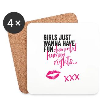 Droits des femmes Féminisme Proverbe féministe - Dessous de verre (lot de 4) - blanc - Devant