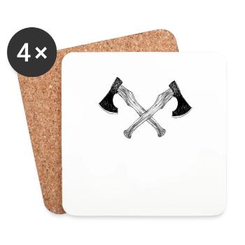 Les Vikings Axt Sport Lancer de cible à la hache cible - Dessous de verre (lot de 4) - blanc - Devant