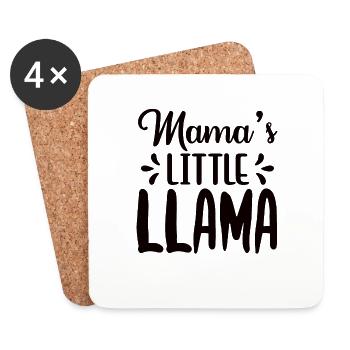 Mom's Little Lama Mother's Day Baby Offspring Mother - Coasters (set of 4) - white - Front