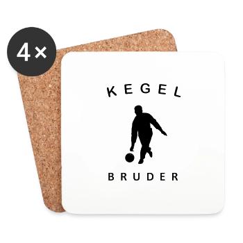 Kegel Bruder Kegler Kegeln Sport Hobby - Untersetzer (4er-Set) - Weiß - Vorne
