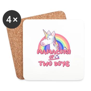 Mamacorn by Two Boys Mother Mother's Day Unicorn - Coasters (set of 4) - white - Front
