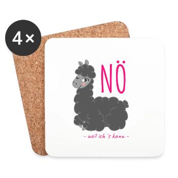 Lama NÖ because I can do it - Coasters (set of 4) - white - Front