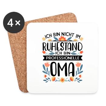 Professionelle Oma Rentnerin Ruhestand Großmutter - Untersetzer (4er-Set) - Weiß - Vorne