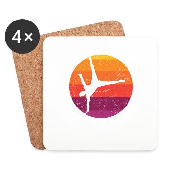 Gymnastics Sunset Turner Retro Gymnastics Vintage Art - Coasters (set of 4) - white - Front