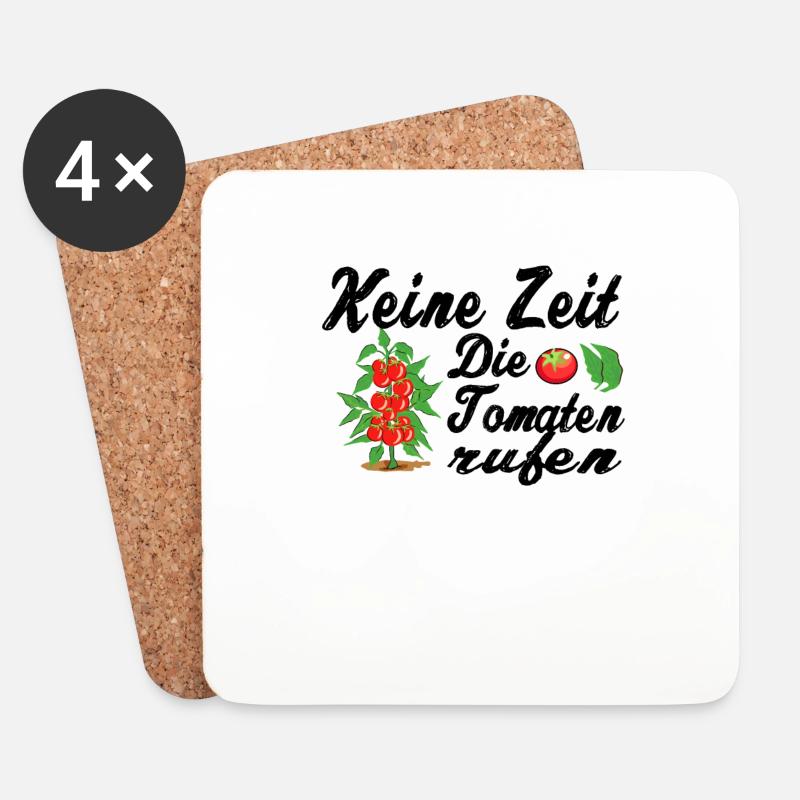 Tomate - Untersetzer (4er-Set) - Weiß